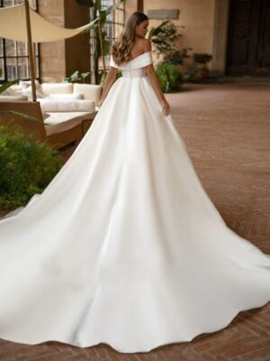 Alternative view of SoDigne Modern Simple Satin Wedding Dress Off the Shoulder Sexy V Neck Customized Plus Size Dubai Elegant Vestidos De Novia