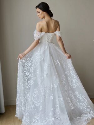 Alternative view of SoDigne A-line Appliques Tulle Wedding Dresses Off Shoulder Sleeveless Bride Dress Wedding Gown vestidos de novia Customized