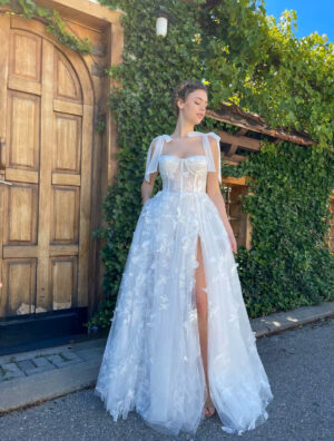 SoDigne A-line Tulle Wedding Dresses Sweetheart Sleeveless Butterfly Bridal Dress Long Wedding Gown Robe De Mairee Customized