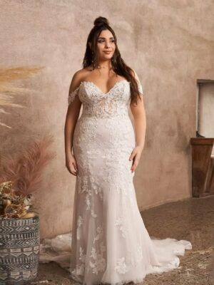 Pastrol Tulle Wedding Dresses Plus Size Sweetheart Neck Sleeveless Bride Gowns Appliques Floor Length Mermaid Vestido De Noiva