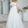 Vintage O-Neck Wedding Dresses Plus Size 3/4 Sleeves Bride Gowns Back Button Appliques A-Line Floor Length Tulle Robe De Mariée 5 S647b340f7e904fc5804896be890329b2n Cropped
