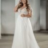 Classic Wedding Dresses Plus Size V Neck Half Sleeves Bride Gowns Tulle Lace Appliques A-Line Sweep Train Robe De PSL980010 4 S65d22314fe814aa3b58a5e799c56909f5 Cropped