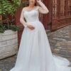 Elegant Wedding Dresses Plus Size O Neck Long Sleeves Bride Gowns Appliques Sequined Floor Length A-Line Tulle Vestidos De Novia 4 S67360ca2b66f4eb79859ee171b295797y Cropped
