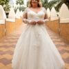 Elegant Wedding Dresses Plus Size 2023 V-Neck Full Sleeves Lace Up Long Bride Gowns Tulle A-Line Sweep Train Vestido De Noiva 5 S8010b10788734e1784a65883de25c316N Cropped