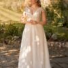 Customized Wedding Dresses Plus Size V Neck Cap Sleeves A-Line Bride Gowns Applique Back Lace-up Sweep Train Vestidos De Novia 4 S94b82b4ffb3741ae8a73c7a5c9b84ea1S Cropped
