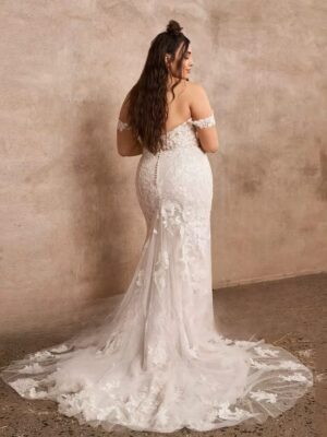 Alternative view of Pastrol Tulle Wedding Dresses Plus Size Sweetheart Neck Sleeveless Bride Gowns Appliques Floor Length Mermaid Vestido De Noiva