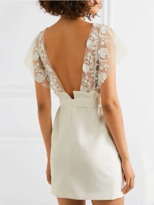 Alternative view of Customized Beach Short Wedding Dress Simple Mini Bridal Dresses Sexy Backless Elegant Boho Bride Gown Lace Appliques Vestidos