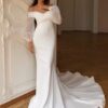 Elegant Sweetheart Wedding Dress Women Mermaid Long Sleeve White Off The Shoulder Bridal Gown Train Vestido De Novia Customized 4 Hbd86b60fbc4c4fd2a62a2f2340af3d87c Cropped