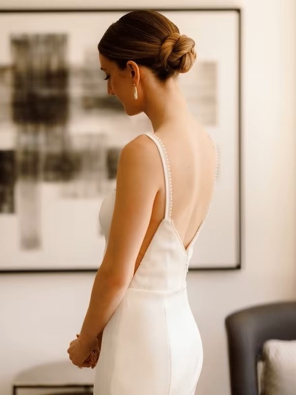 SoDigne Mermaid Satin Wedding Dress Square Collar Sleeveless Pearls Bride Dresses 2025 Bridal Gowns vestidos de novia Customized 3 SoDigne Mermaid Satin Wedding Dress Square Collar Sleeveless Pearls Bride Dresses 2025 Bridal Gowns vestidos de novia Customized - Bild 3