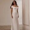 Modern Off The Shoulder Boat-Neck Pleat Wedding Dress Women 2025 Open Back Sweep Train Bridal Gown Vestidos De Noiva Customized