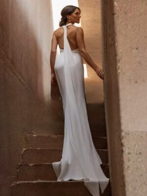 Sexy Mermaid Wedding Dresses Women 2025 Halter Pleat High Split Open Back Sleeveless Bridal Gown Vestidos De Noiva Customized 4 S1a4f9d12b26b42c18de4272fa1173cde0 Cropped