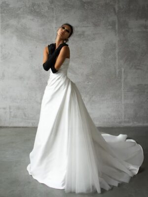 Alternative view of SoDigne A-line Satin Wedding Dress Sweetheart Sleeveless Ruched  Bride Dresses 2025 Bridal Gowns Robe De Mairee Customized