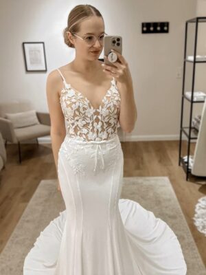 SoDigne Mermaid Satin Appliques Wedding Dresses V Neck Sleeveless Bridal Dress Long Wedding Gown Robe De Mairee Customized 5 S1c8bea5213714373a9b86d1f73416820g1 Cropped