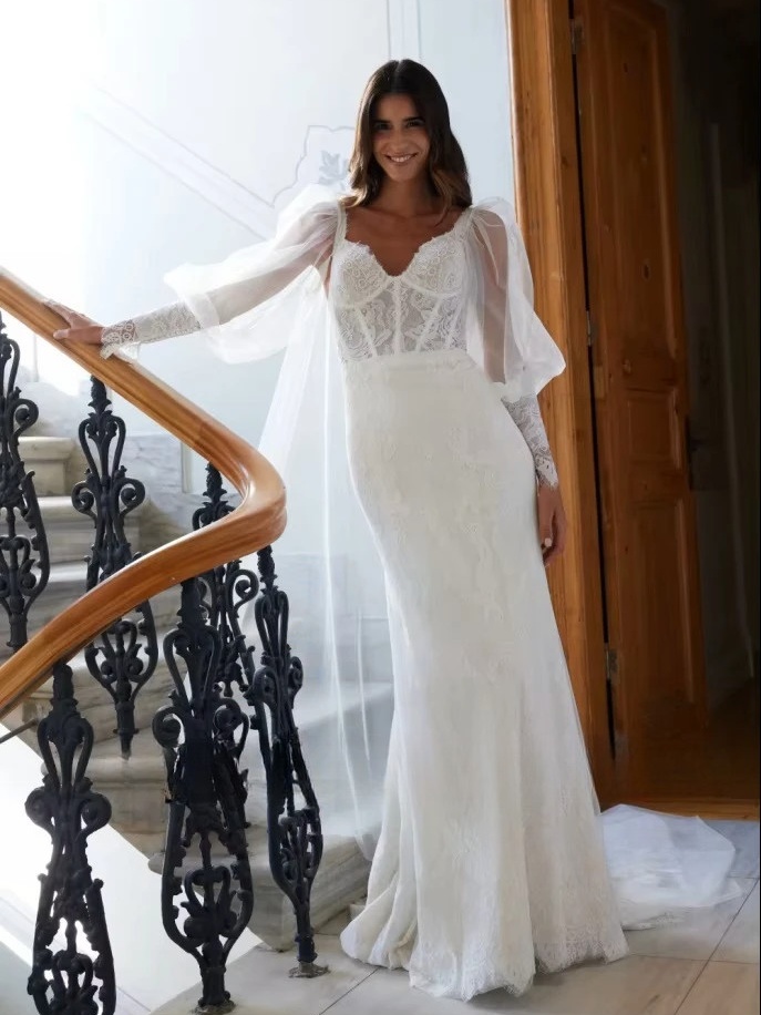 SoDigne Mermaid Boho Wedding Dresses Sweetheart Long Sleeves Lace Bridal Dress 2025 Beach Wedding Gown Robe De Mairee 1 SoDigne Mermaid Boho Wedding Dresses Sweetheart Long Sleeves Lace Bridal Dress 2025 Beach Wedding Gown Robe De Mairee