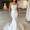 SoDigne Mermaid Satin Boho Wedding Dresses Sleeveless Strapless Appliques Bridal Dress Long Wedding Gown Custom Made 6 S1eb0d141faa042c09aa32cab01100516u Cropped