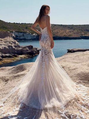 Alternative view of SoDigne Vintage Mermaid Wedding Dresses Sexy V-neck Lace Appliques Long Bride Dress Backless Wedding Gowns Vestido De Noiva