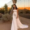 SoDigne Mermaid Satin Wedding Dresses Strapless Sleeveless Bridal Dress Long Bridal Gown with Bow vestidos de novia Customized 3 S26481a775ad44efbaa9cdc81321d980dF Cropped