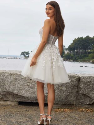 Alternative view of SoDigne A-line Tulle Short Wedding Dresses Sweetheart Sleeveless Appliques Bridal Dress Women Mini Wedding Gown Robe De Mairee