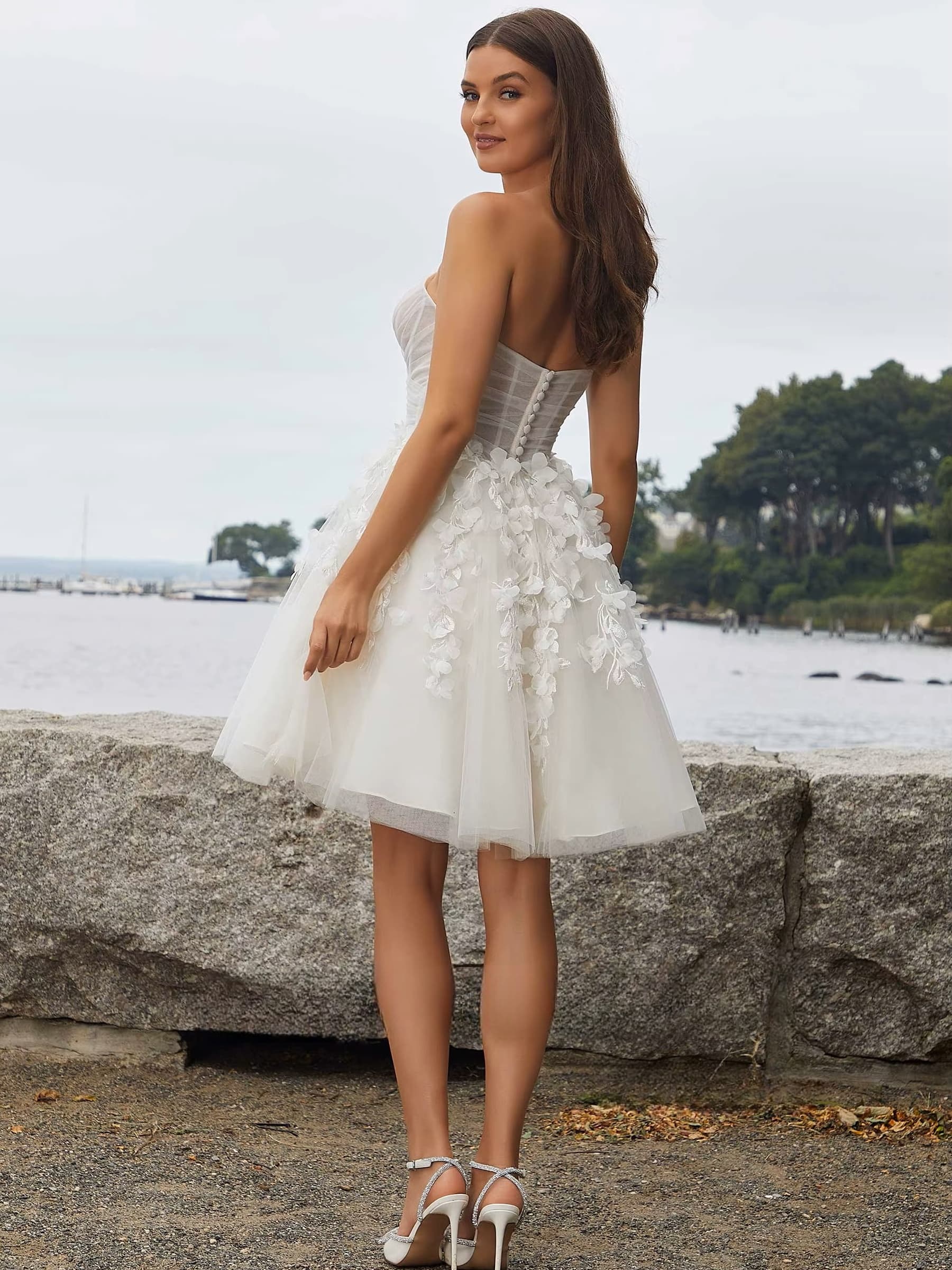 SoDigne A-line Tulle Short Wedding Dresses Sweetheart Sleeveless Appliques Bridal Dress Women Mini Wedding Gown Robe De Mairee 2 SoDigne A-line Tulle Short Wedding Dresses Sweetheart Sleeveless Appliques Bridal Dress Women Mini Wedding Gown Robe De Mairee - Bild 2