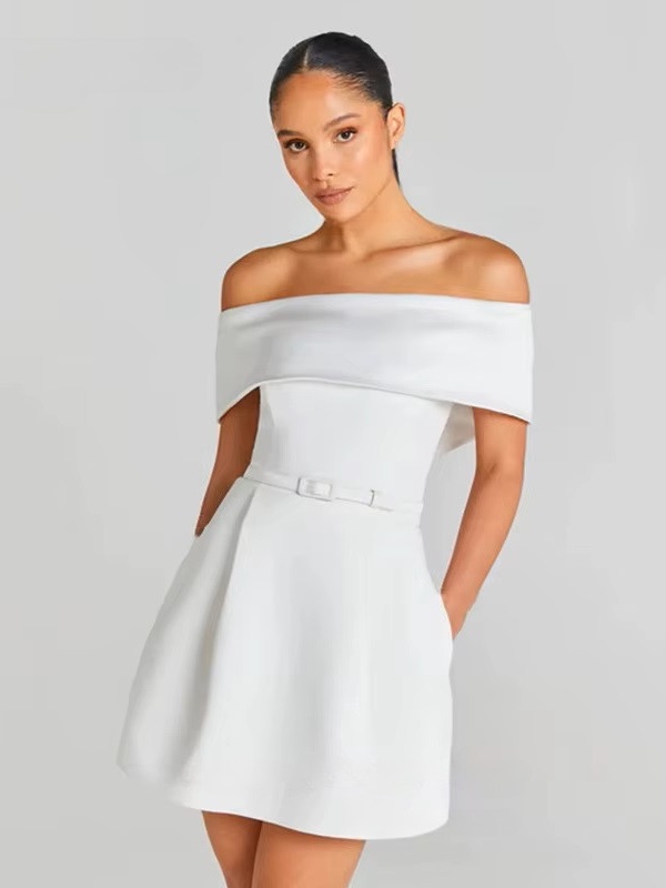 Customized Modern Mini Satin Wedding Dresses Sexy Boat Neck Pleat Pearls Long Sleeves Bride Dresses Sexy Backless Wedding Gowns 4 Customized Modern Mini Satin Wedding Dresses Sexy Boat Neck Pleat Pearls Long Sleeves Bride Dresses Sexy Backless Wedding Gowns - Bild 4