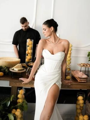 Alternative view of SoDigne Satin Mermaid Wedding Dress Sweetheart Sleeveless Bride Dresses 2025 Simple Bridal Gowns vestidos de novia Customized