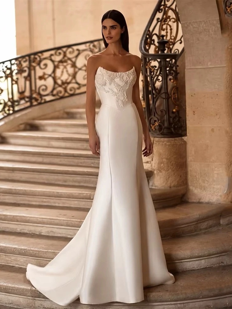 Elegant Appliqued Mermaid Wedding Dresses 2025 Boat-Neck Lace Open Back Sleeveless Bridal Gown Vestidos De Noiva Customized 1 Elegant Appliqued Mermaid Wedding Dresses 2025 Boat-Neck Lace Open Back Sleeveless Bridal Gown Vestidos De Noiva Customized