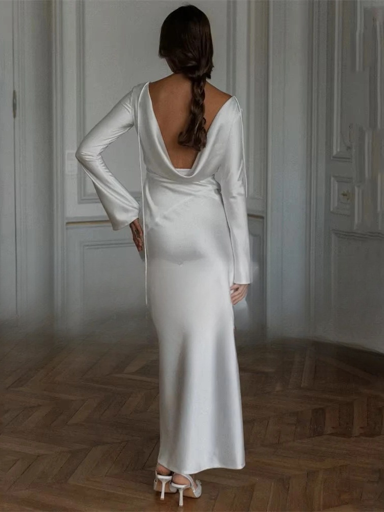 Classic Long Sleeve Mermaid Wedding Dresses Women 2025 O-Neck Open Back Ankle-Length Bridal Gown Vestidos De Noiva Customized 2 Classic Long Sleeve Mermaid Wedding Dresses Women 2025 O-Neck Open Back Ankle-Length Bridal Gown Vestidos De Noiva Customized - Bild 2