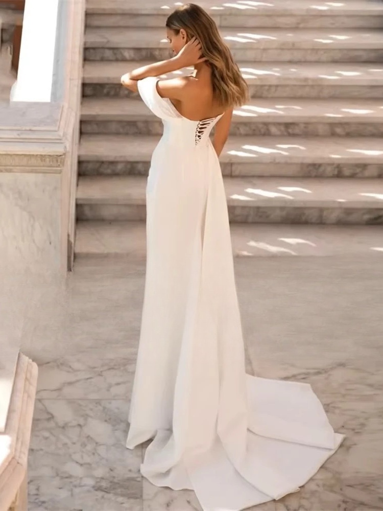 Sexy Mermaid Wedding Dress 2025 Sequined One-Shoulder Sweetheart Split Pleat Open Back Bridal Gowns Vestidos De Noiva Customized 2 Sexy Mermaid Wedding Dress 2025 Sequined One-Shoulder Sweetheart Split Pleat Open Back Bridal Gowns Vestidos De Noiva Customized - Bild 2