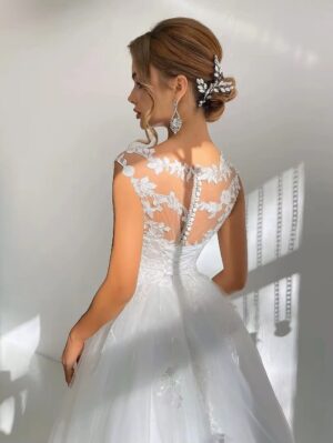 Alternative view of SoDigne A-line Appliques Wedding Dresses O-neck Sleeveless Tulle Bridal Dress Long Wedding Gown Robe De Mairee ﻿Customized