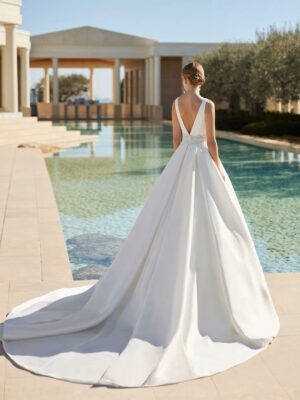 Alternative view of SoDigne Modern Satin Wedding Dresses A-Line Sleeveless Vestido De Noiva Women Bridal Dress Princess Wedding Gowns Customized