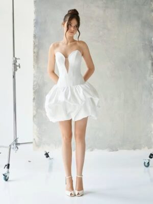 SoDigne A-line Satin Wedding Dress Sleeveless Sweetheart Bride Dresses Beach Ruched Mini Women Bridal Gowns Customized 6 S7a7459397dc3448387c20e0b603145a0x Cropped