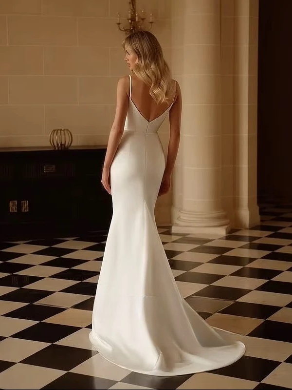 SoDigne Mermaid Satin Wedding Dresses Sweetheart Sleeveless with Shawl Bridal Dress Wedding Gown Robe De Mairee Customized 2 SoDigne Mermaid Satin Wedding Dresses Sweetheart Sleeveless with Shawl Bridal Dress Wedding Gown Robe De Mairee Customized - Bild 2