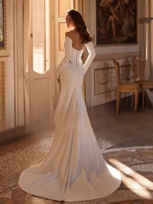 Alternative view of BIGDAY Long Sleeves Beading Mermaid Wedding Dress 2025 Sweetheart Split Pleat Open Back Bridal Gown Vestidos De Noiva Customized