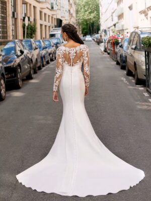 Alternative view of SoDigne Mermaid Satin Wedding Dresses ﻿Full Sleeves Lace Appliques Bridal Dress Long Wedding Gown Robe De Mairee ﻿Customized ﻿