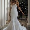 SoDigne Simple Mermaid Wedding Dresses V-neck Sleeveless Satin Elegant Bridal Dress Long Backless Bride Gown vestidos de novia 7 Sa123d53645c54bac9fb68cafe1fa67f3B Cropped