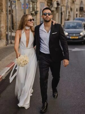 Alternative view of SoDigne Mermaid Simple Wedding Dresses ﻿Halter Sleeveless Bridal Dress Beach Long Wedding Gown Robe De Mairee ﻿Customized