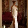Modern Mermaid Wedding Dress Women 2025 Halter Pleat Side Split Open Back Sleeveless Bridal Gown Vestidos De Noiva Customized 5 Saf9e5c8af0564c7bb0e72df17a7d4b50B Cropped