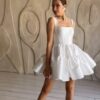 SoDigne Simple Short Wedding Dresses A-line Square Collar Bride Dress Mini Satin Bridal Gown Vestido De Noiva Customized 6 Sc7fd87fb67b045749f96c0bb33fc048da Cropped