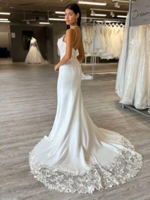 SoDigne Mermaid Satin Boho Wedding Dresses Sleeveless Strapless Appliques Bridal Dress Long Wedding Gown Custom Made 5 Sd1057d61784b4c4cadb9c71ce36920c2H1 Cropped