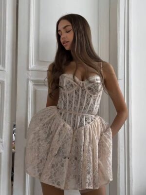 SoDigne A-line Lace Mini Wedding Dress Sweetheart Sleeveless Bride Dresses Beach Bridal Gowns vestidos de novia Customized 5 Sd62d794fe3a14f7d8228dd9580a6c0a6X Cropped