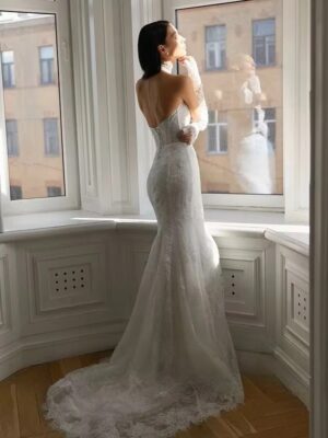 SoDigne Mermaid Lace Bride Dresses Sleeveless Detachable Sleeves Wedding Dress Long Bridal Gowns Robe De Mairee Customized 5 Sdb801867464841b0a6b03100662ba2e07 Cropped