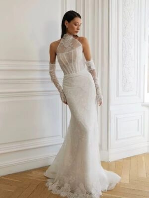Alternative view of SoDigne Mermaid Lace Bride Dresses Sleeveless Detachable Sleeves Wedding Dress Long Bridal Gowns Robe De Mairee Customized