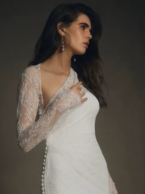 SoDigne Mermaid Boho Wedding Dresses Full Sleeves Lace Bridal Dress Long Beach 2025 Wedding Gown Robe De Mairee Customized 2 SoDigne Mermaid Boho Wedding Dresses Full Sleeves Lace Bridal Dress Long Beach 2025 Wedding Gown Robe De Mairee Customized - Bild 2