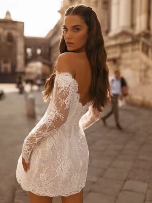 SoDigne Mermaid Lace Short Wedding Dresses Off Shoulder Beach Bridal Dress Mini Wedding Gown Robe De Mairee Customized 5 Sf83040b06b034c46982d42a249c36119c Cropped