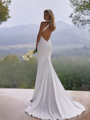 Alternative view of BIGDAY Sexy High Halter Mermaid Wedding Dresses Women 2025 Pleat Backless Sleeveless Bridal Gown Vestidos De Noiva Customized