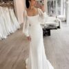 SoDigne Dubai Simple Wedding Dresses For Woman 2023 Long Sleeves Square Neck Bride Gowns Customized Bridal Gown vestido de novia 8 Sf951853d29f445038408298bb882bacdJ Cropped