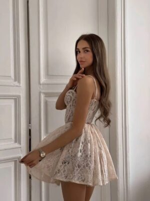 Alternative view of SoDigne A-line Lace Mini Wedding Dress Sweetheart Sleeveless Bride Dresses Beach Bridal Gowns vestidos de novia Customized